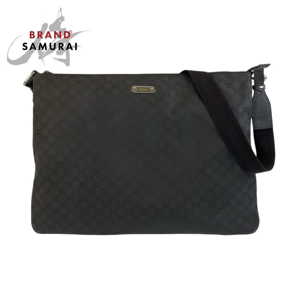 GUCCI GG black leather shoulder bag messenger